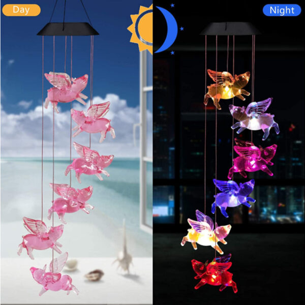 Outdoor Solar Wind Chime Lamp Hummingbird Butterfly Ball Wind Chime Garden Decoration - Image 8