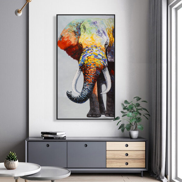 Abstract Elephant Oil Painting Canvas Animal Wall Home Living Room Decor - Image 5