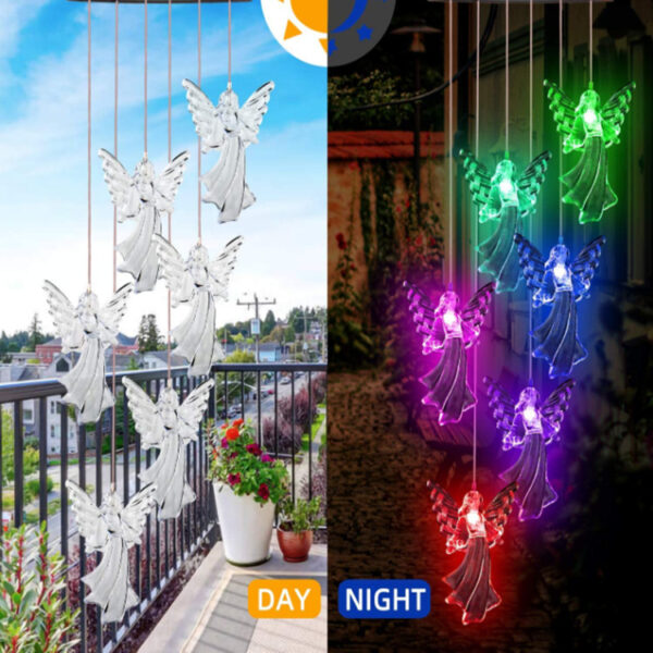 Outdoor Solar Wind Chime Lamp Hummingbird Butterfly Ball Wind Chime Garden Decoration - Image 7